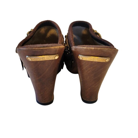 Michael Kors Suede Fringe Studded Clogs - Picture 5 of 11